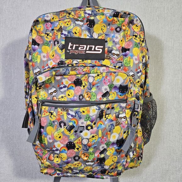 Jansport Trans Emoji Backpack  School Multi Emoticon Laptop - Picture 1 of 11